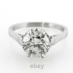 2.20 ct Vintage Antique Old European Cut Diamond Engagement Ring In Platinum
