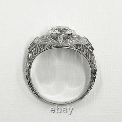2.40 ct Vintage Antique Old European Cut Diamond Engagement Ring In Platinum