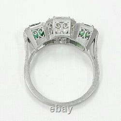 2.80 ct Vintage Antique Old European mine Cut Diamond Engagement Ring Platinum