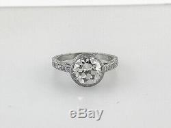 2.85 ct Vintage Antique Old European Cut Diamond Engagement Ring In Platinum