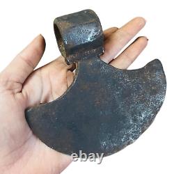 2 Pcs Vintage Old Antique Strong Solid Iron Hand Forged Rare Battle Axe Head