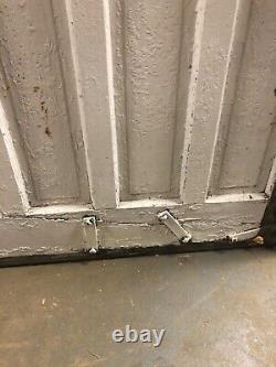 2 vintage c1900 carriage house barn style doors w track 84/48 old glass 9/13