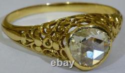 200 Years Old Antique Georgian 18k Gold Engagement Ring 1ct Rose Cut Diamond