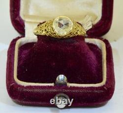 200 Years Old Antique Georgian 18k Gold Engagement Ring 1ct Rose Cut Diamond