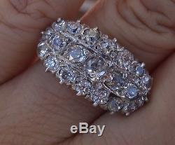 2ct European old cut vintage antique diamond ring 14k shank platinum top
