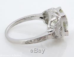 3.07ct Antique Vintage Deco Old Euro Diamond Engagement Wedding Ring Plat Egl