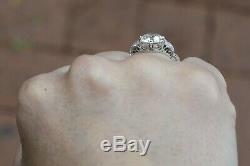 3 Carat Old European Cut Diamond Solitaire Antique Edwardian Engagement Ring 14k