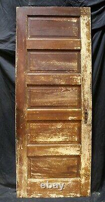 3 available 30x77 Antique Vintage Old SOLID Wood Wooden Interior Door 5 Panels