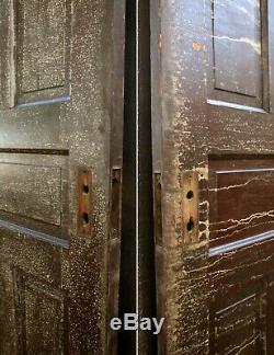 30x79 Antique Vintage Victorian Old SOLID Wood Wooden Interior Door 5 Panels