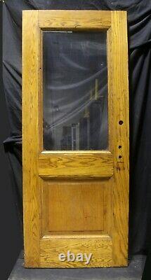 32x79.5x1.75 Antique Vintage Old Oak Wood Wooden Door Window Glass Lite Pane