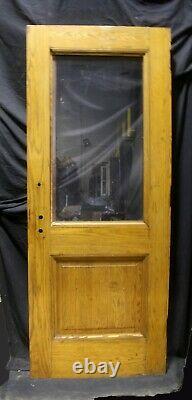 32x79.5x1.75 Antique Vintage Old Oak Wood Wooden Door Window Glass Lite Pane