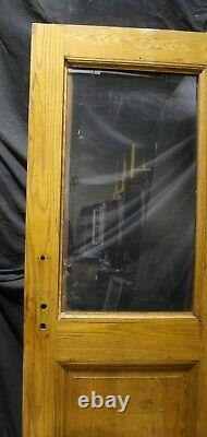 32x79.5x1.75 Antique Vintage Old Oak Wood Wooden Door Window Glass Lite Pane