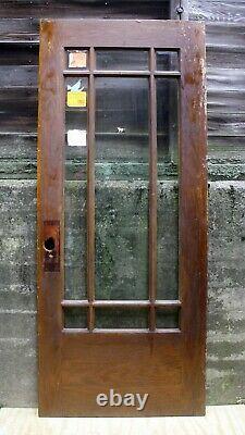 32x79x1.75 Antique Vintage Old Wood Wooden Entry Door 9 Window Beveled Glass