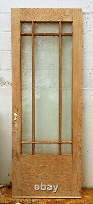 32x79x1.75 Antique Vintage Old Wood Wooden Entry Door 9 Window Beveled Glass