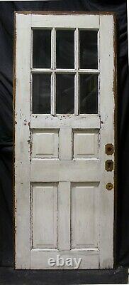 32x82x1.75 Antique Vintage Old SOLID Wood Wooden Door 6 Window Beveled Glass