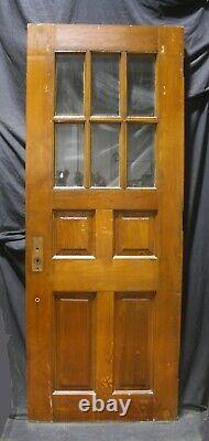 32x82x1.75 Antique Vintage Old SOLID Wood Wooden Door 6 Window Beveled Glass