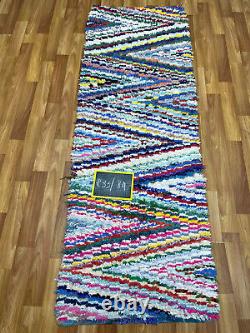 3x8ft Moroccan antique vintage BERBER hallway old rug handmade BED-SIDE rug