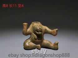 4.4 Old Chinese Bronze Ware Dynasty Animal bear base Statue Sculpture