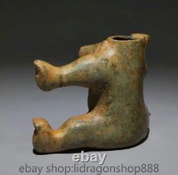 4.4 Old Chinese Bronze Ware Dynasty Animal bear base Statue Sculpture