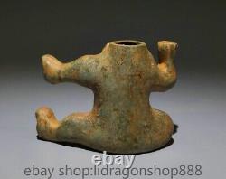 4.4 Old Chinese Bronze Ware Dynasty Animal bear base Statue Sculpture