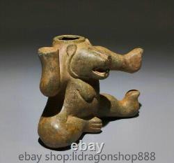 4.4 Old Chinese Bronze Ware Dynasty Animal bear base Statue Sculpture