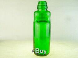 45742 Old Vintage Antique Glass Bottle Codd Patent Blue Green Goffes Birmingham
