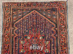 4x6 ANTIQUE RUG geometric tribal farmhouse carpet old heriz handknotted vintage