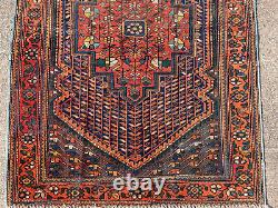 4x6 ANTIQUE RUG geometric tribal farmhouse carpet old heriz handknotted vintage