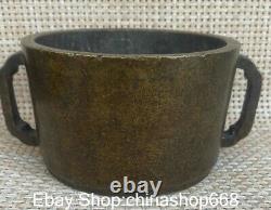 5.2 Marked Old China Copper Dynasty 2 Ear incense burner Censer