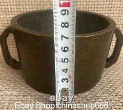 5.2 Marked Old China Copper Dynasty 2 Ear incense burner Censer