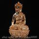 6.8 Old Tibet Crystal Copper Gilt Filigree Shakyamuni Amitabha Buddha Statue