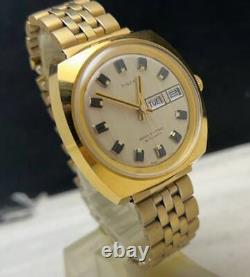 620/ 70's Timex automatic gold plated old antique vintage