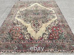 6x9 ANTIQUE WOOL RUG HAND-KNOTTED VINTAGE handmade 7x9 ORIENTAL old genuine rugs