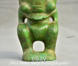 7.2 Old Chinese Hongshan Culture Turquoise Carved Big Eyes Sun God Statue