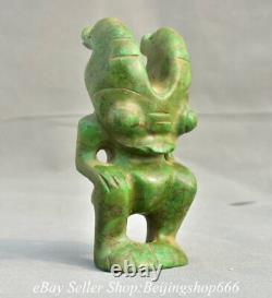 7.2 Old Chinese Hongshan Culture Turquoise Carved Big Eyes Sun God Statue