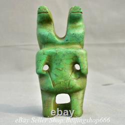 7.2 Old Chinese Hongshan Culture Turquoise Carved Big Eyes Sun God Statue