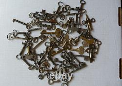 75 Antique Old Vintage Keys Skeleton Padlock Cabinet Furniture Clock Skate
