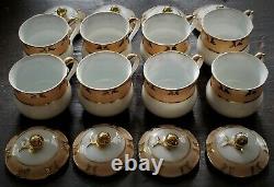 8 pot de creme dessert CUPS & 2 tier STAND, Vieux Old Paris Porcelain, c1850 13