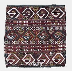 95 years old Antique Kilim Rug, 3.1x3.1ft, Kilim, Malatya Kilim, Tribal Kilim