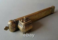 ANTIQUE 200 years old ORIGINAL OTTOMAN bronze Travel INKWELL DIVIT HAND ENGRAVED