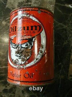 ANTIQUE OILZUM OLD ORIGINAL MOTOR Oils Can 1 QUART VINTAGE REAL DEAL 1st Gen