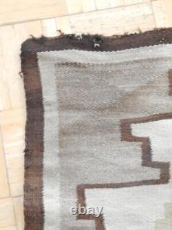 ANTIQUE / VINTAGE NAVAJO INDIAN NATURAL transitional era 1915 RUG old one