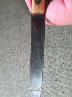 ANTIQUE VINTAGE OLD WEST C. LEMENT HAWKES 1860s BONE HANDLE BELT / BOOT KNIFE
