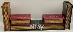 ANTIQUE Vintage LEATHER Bookends Lke Stacks of Old Books Gold Accents SECRET BOX