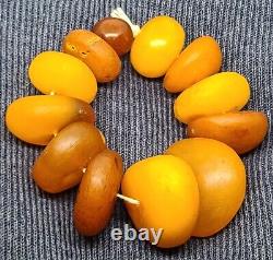 Amber baltic old antique RARE BIG necklace Donut Butterschotch 102gr tibetian