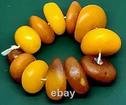 Amber baltic old antique RARE BIG necklace Donut Butterschotch 102gr tibetian