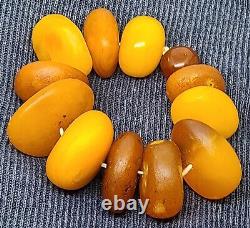 Amber baltic old antique RARE BIG necklace Donut Butterschotch 102gr tibetian