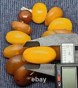 Amber baltic old antique RARE BIG necklace Donut Butterschotch 102gr tibetian