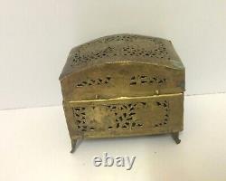 An Antique Old Solid Brass Unique Shape Fine Designed Box / Decorative Box
