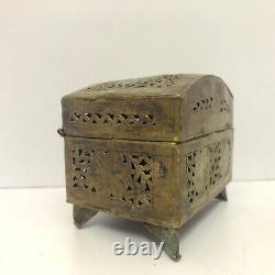 An Antique Old Solid Brass Unique Shape Fine Designed Box / Decorative Box